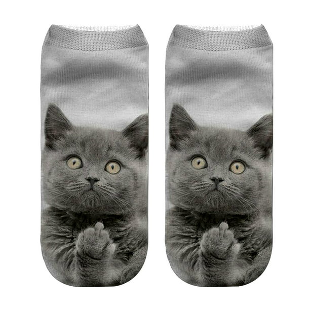 3D Animal Print Cotton Socks Casual Owl Dog Cat Ankle Sock Women Men Fall Spring